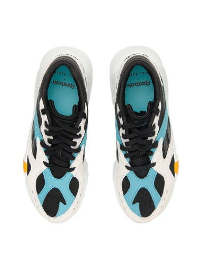 Shop Reebok Gigi Hadid Aztrek Double 93 Sneakers In Black Blue Grey Gold (black)