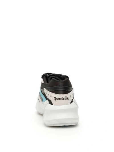 Shop Reebok Gigi Hadid Aztrek Double 93 Sneakers In Black Blue Grey Gold (black)
