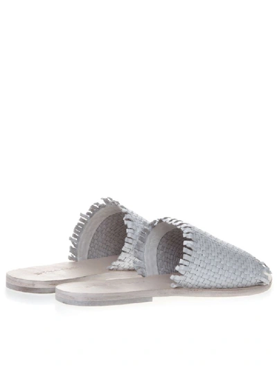 Shop Strategia White Leather Slipper Sandal