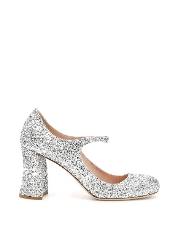 silver mary jane pumps