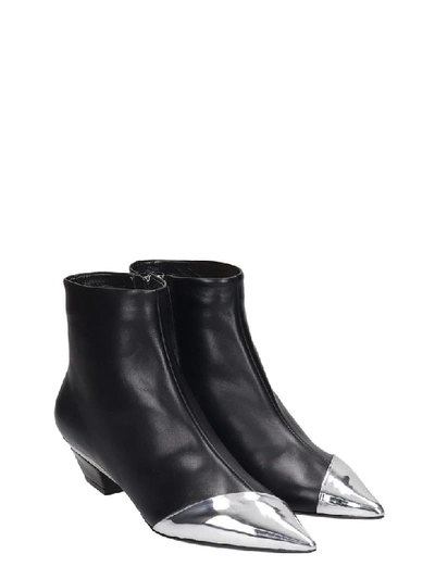 Shop N°21 Low Heels Ankle Boots In Black Leather