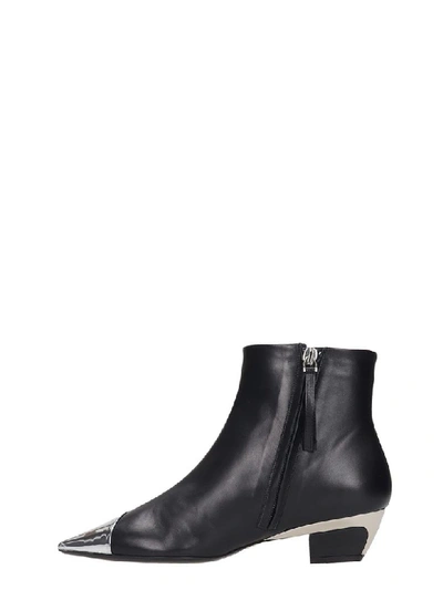 Shop N°21 Low Heels Ankle Boots In Black Leather