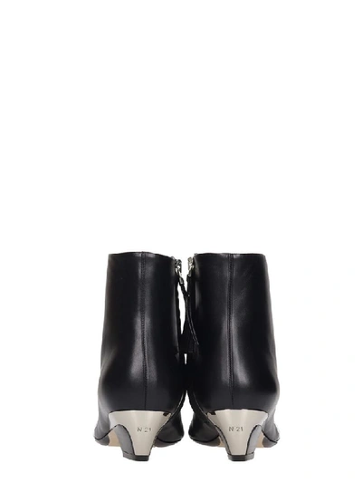Shop N°21 Low Heels Ankle Boots In Black Leather