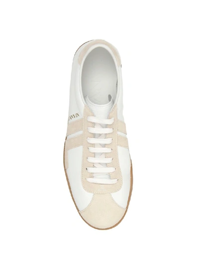 Shop Lanvin Leather Jl Sneakers In White Cream (white)