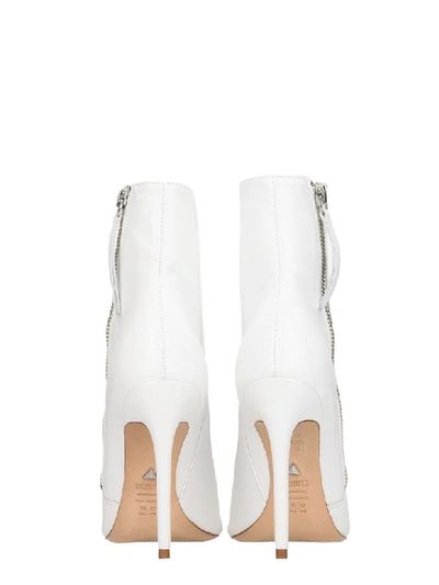 Shop Schutz High Heels Ankle Boots In White Leather