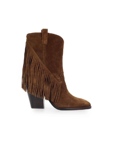 Shop Ash Brown Suède Elison Texan Style Boot In Marrone (brown)