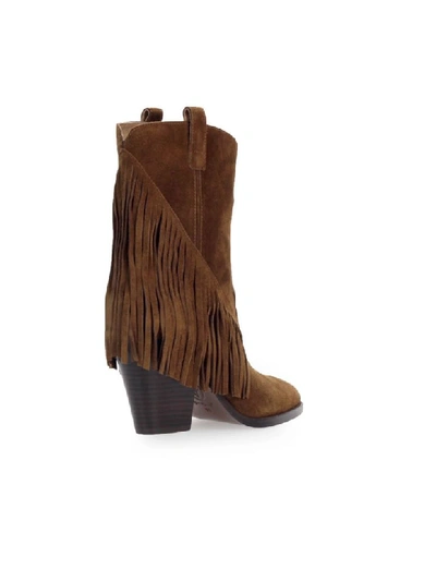 Shop Ash Brown Suède Elison Texan Style Boot In Marrone (brown)