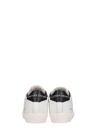 Shop Leather Crown Sneakers In White Leather