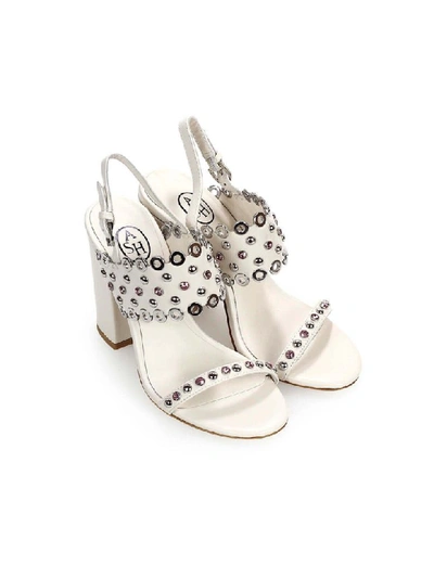 Shop Ash Lucy White Heeled Sandal In Latte