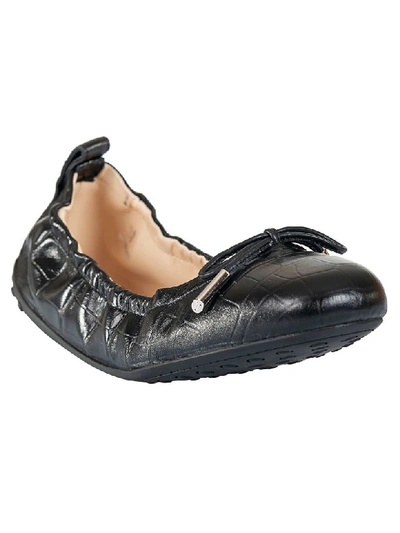 Shop Tod's Bow-tie Front Ballerinas In Black