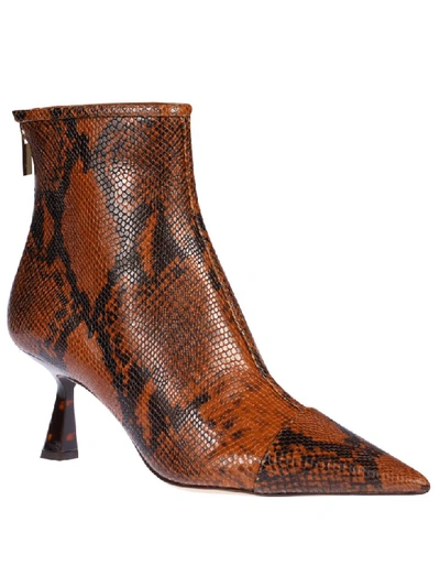 Shop Jimmy Choo Snake Print Ankle Boots In Cuoio