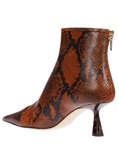 Shop Jimmy Choo Snake Print Ankle Boots In Cuoio