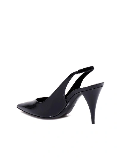 Shop Saint Laurent Kiki Slingback In Black