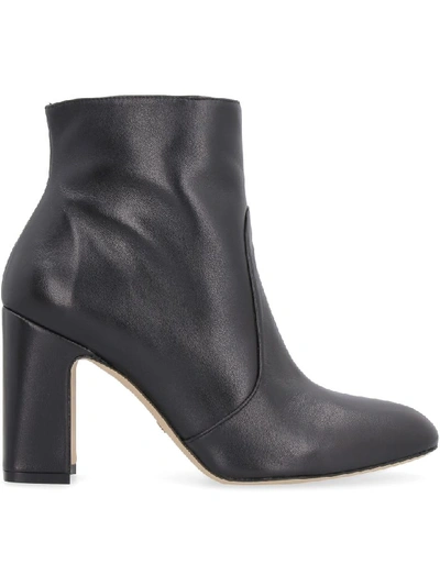 Shop Stuart Weitzman Nell Leather Ankle Boots In Black