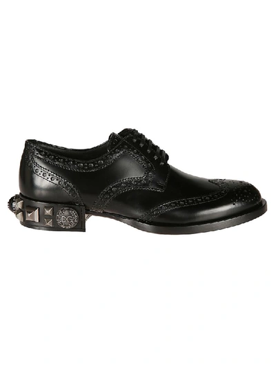 Shop Dolce & Gabbana Studded Oxford Shoes In Black