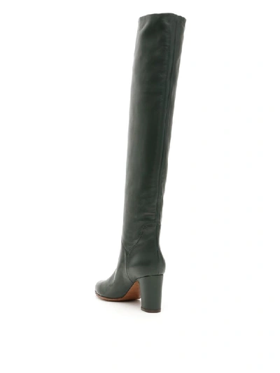 Shop L'autre Chose Nappa Boots In Dark Green (green)