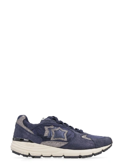 Shop Atlantic Stars Mira Techno-fabric And Leather Sneakers In Blue