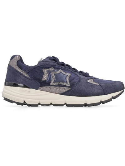 Shop Atlantic Stars Mira Techno-fabric And Leather Sneakers In Blue