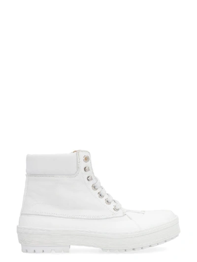 Shop Jacquemus Les Meuniers Hautes Leather Sneakers In White