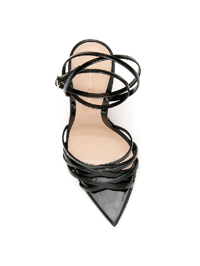 Shop Gianvito Rossi Patent Lita Sandals In Black (black)