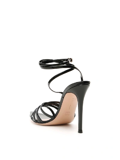 Shop Gianvito Rossi Patent Lita Sandals In Black (black)