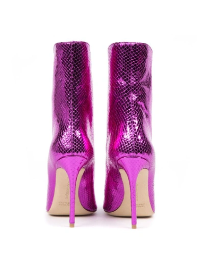 Shop Aldo Castagna Fuchsia Printed Leather Ankle Boots