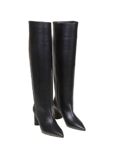 Shop Casadei Agyness Leather Boot In Black Color