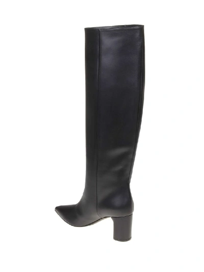 Shop Casadei Agyness Leather Boot In Black Color