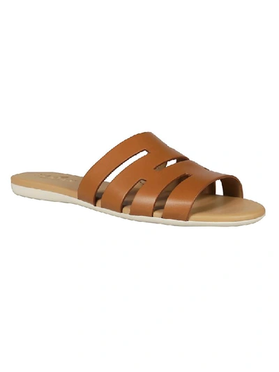 Shop Hogan Cut-out Sliders In Brown