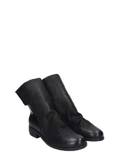 Shop Strategia Combat Boots In Black Leather