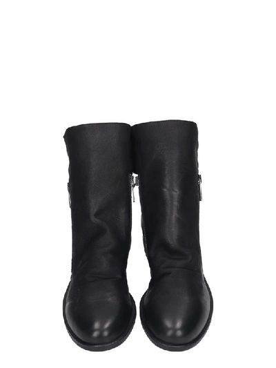 Shop Strategia Combat Boots In Black Leather