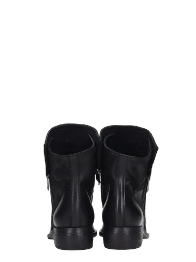 Shop Strategia Combat Boots In Black Leather