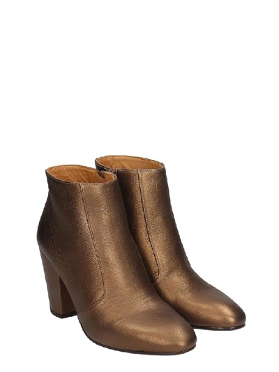 Shop Chie Mihara El-huba High Heels Ankle Boots In Bronze Leather