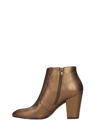Shop Chie Mihara El-huba High Heels Ankle Boots In Bronze Leather