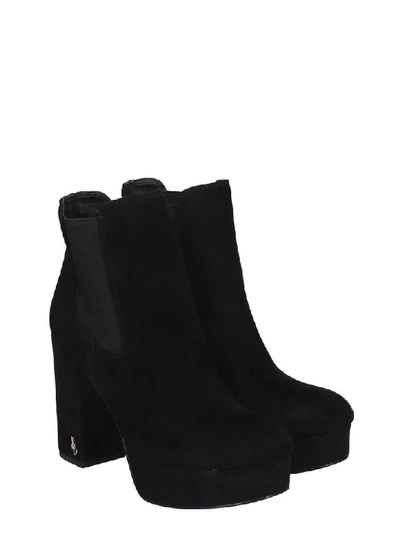 Shop Sam Edelman Abella High Heels Ankle Boots In Black Suede