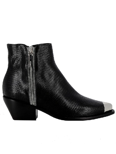 Shop Le Silla Black Leather Ankle Boots