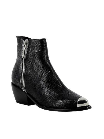 Shop Le Silla Black Leather Ankle Boots