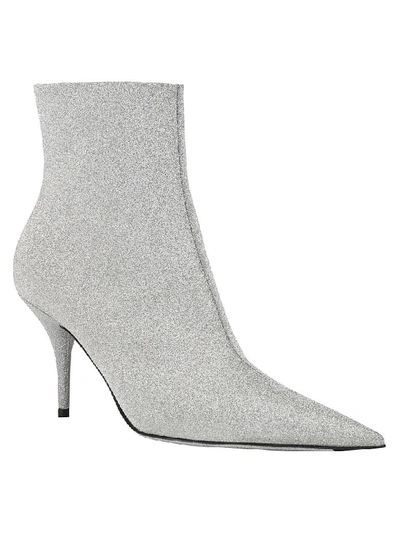 Shop Balenciaga Knife Boots In Silver/black