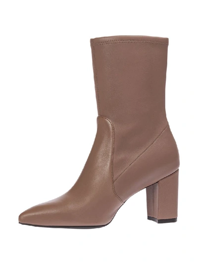 Shop Stuart Weitzman Landry 75 Heeled Ankle Boots In Taupe