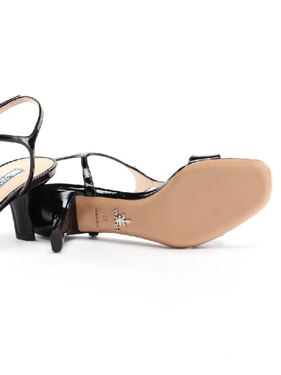 Shop Prada Sandal Patent In Nero