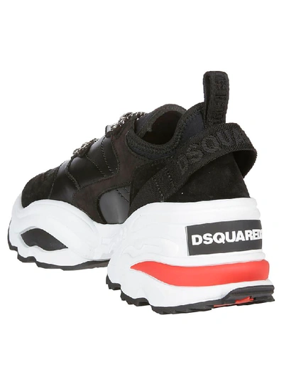 Shop Dsquared2 Fabric Mix Sneakers In Black