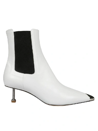 Shop Maison Margiela Screw Kitten Heel Ankle Boots In White