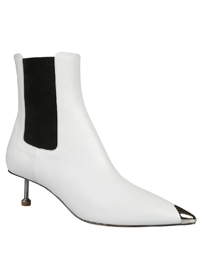 Shop Maison Margiela Screw Kitten Heel Ankle Boots In White