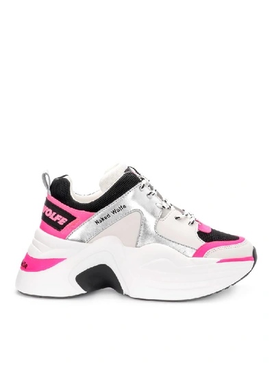Shop Naked Wolfe Track Fuchsia Leather And Fabric Sneaker In Multicolor