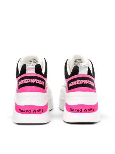 Shop Naked Wolfe Track Fuchsia Leather And Fabric Sneaker In Multicolor