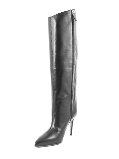 Shop Alexandre Vauthier Alex Knee-high Boots In Black Leather In Nero