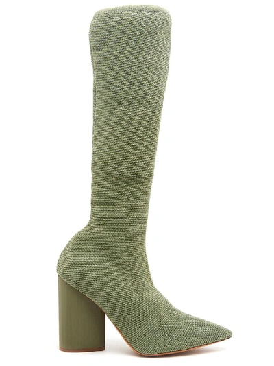 Shop Yeezy Boots In Green
