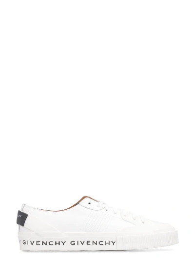 Shop Givenchy Tennis Light Leather Low-top Sneakers In White