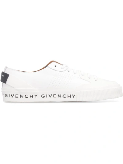 Shop Givenchy Tennis Light Leather Low-top Sneakers In White