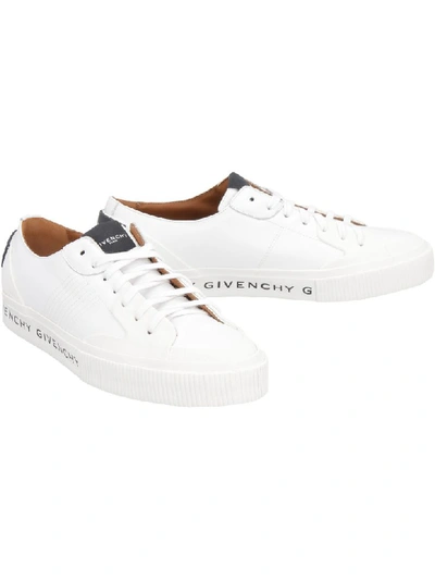 Shop Givenchy Tennis Light Leather Low-top Sneakers In White